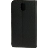 Litchi Texture Leather Case with Credit Card Slots & Holder for Galaxy Note III / N9000  (Black)