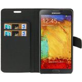 Litchi Texture Leather Case with Credit Card Slots & Holder for Galaxy Note III / N9000  (Black)