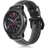 For Samsung Galaxy Watch Active 22mm Tree Leather Sports Strap(Black)