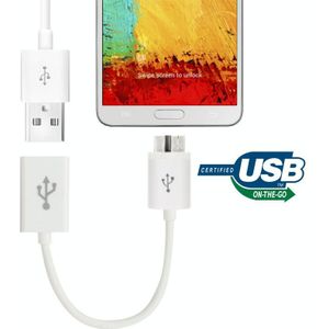 Micro USB 3.0 OTG Cable for Galaxy Note III / N9000  Galaxy S5 / G900  Galaxy Tab Pro 12.2 / P900  Length: 18cm(White)