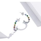 S925 Sterling Silver Rainbow Story Women Earrings