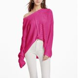 Dames Knitwear Turtleneck Sweater  Maat: XL(Roze)