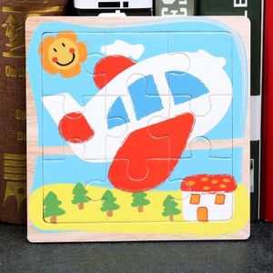 5 PCS KBX-017 Kinderen houten foto puzzel baby vroeg onderwijs speelgoed (vliegtuigen)