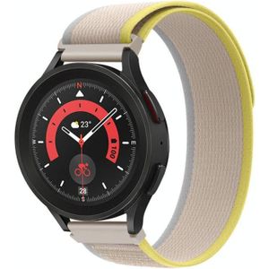 Voor Garmin Forerunner 255S / Venu 2S 18 mm universele lus nylon horlogeband (beige wit)