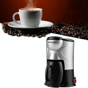 Homezest Household Small Coffee Machine Fully Automatic Portable Mini Single Cup Coffee Maker  Style:EU Plug(Black)