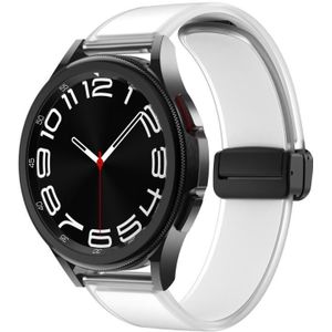 Voor Samsung Galaxy Watch6/5/4 doorschijnende magnetische zwarte gesp siliconen horlogeband