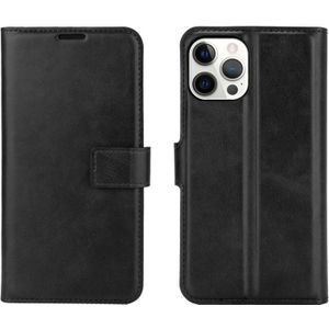 Retro Calf Pattern Buckle Horizontal Flip Leather Case with Holder & Card Slot & Wallet For iPhone 12 Pro Max(Black)
