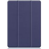 For iPad 10.2 Custer Texture Horizontal Flip Smart TPU Leather Case with Sleep / Wake-up Function & Three-folding Holder & Pen Slot (Dark Blue)