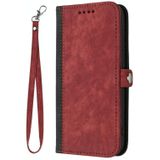 Voor Samsung Galaxy A40 Side Buckle Double Fold Hand Strap Lederen Telefoon Case (Rood)