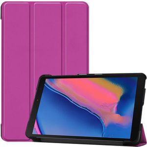 Custer Texture Horizontal Flip Leather Case for Galaxy Tab A 8.0 (2019) P205 / P200  with Three-folding Holder (Purple)