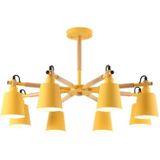 Living Room Super Bright Simple Modern Atmosphere Home Restaurant Bedroom Lamp Macaron Ceiling Lamp  8 Heads (Yellow)