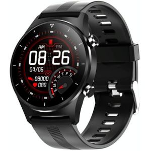 E13 1.28 inch IPS Color Screen Smart Watch  IP68 Waterproof  Silicone Watchband Support Heart Rate Monitoring/Blood Pressure Monitoring/Blood Oxygen Monitoring/Sleep Monitoring(Black)