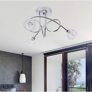 15W G9 3-heads Ceiling Lamp Living Room Dining Room Bedroom Crystal Glass Lamps Chandelier without Light Source