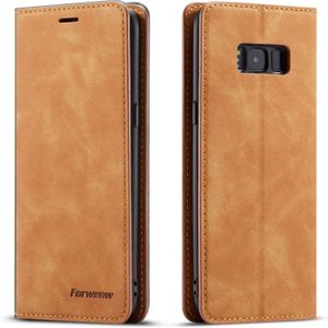 For Galaxy S8+ Forwenw Dream Series Oil Edge Strong Magnetism Horizontal Flip Leather Case with Holder & Card Slots & Wallet & Photo Frame(Brown)