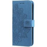 Voor Huawei Nova 9 Pro / Honor 50 Pro 7-Petal Bloemen Embossing Patroon Horizontale Flip Leren Case