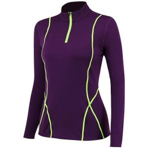 Plus fluwelen met lange mouwen yoga sportkleding voor vrouwen (kleur: paars maat: m)