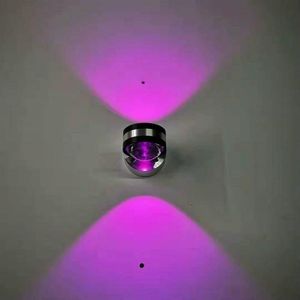 LED Up And Down Light Wall Light Double-Sided Crystal Aluminum Lights Upper Outlet  Power:6W(Purple Light)