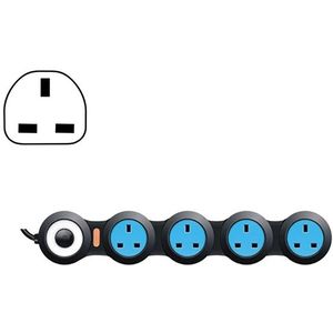 Oplaad plug-in bedradings bord Creative Rotary Towline Board 13A vervormd stopcontact  UK plug  4-bit socket (zwart)