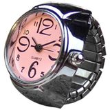 2 PCS  Creative Fashion Alloy Silver Shell Disc Watch Ring(Black)