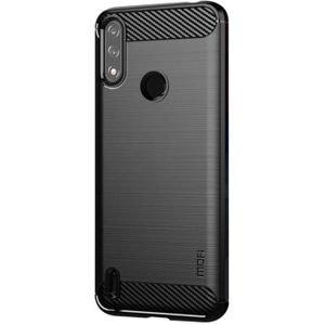 For Motorola Moto E7 Power MOFI Gentleness Series Brushed Texture Carbon Fiber Soft TPU Case(Black)