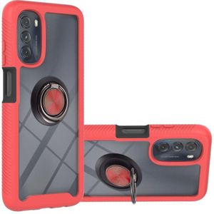 Starry Sky Solid Color Series PC + TPU Case met Ring Houder & Magnetische Functie Voor Motorola Moto G Stylus 2022 4G (Rood)