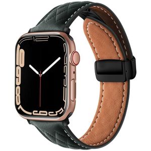 Voor Apple Watch Ultra 49 mm vouwgesp Rhombus lederen horlogeband
