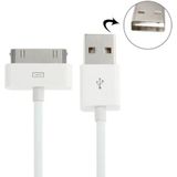 2m USB Double Sided Sync Data / Charging Cable  For iPhone 4 & 4S / iPhone 3GS / 3G / iPad 3 / iPad 2 / iPad / iPod Touch(White)