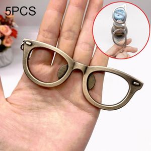 5 PCS Multi-function Eyeglasses Bottle Opener Key Chain Car Key Pendant  Size: 10.5x3.5cm (Black)