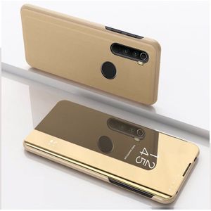 For Xiaomi Redmi Note 8T Plated Mirror Horizontal Flip Leather with Stand Mobile Phone Holster(Gold)