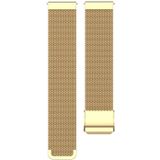 18mm Metal Mesh Wrist Strap Watch Band for Fossil Female Sport / Charter HR / Gen 4 Q Venture HR (Gold)