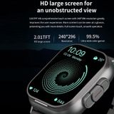 D8 2 01 inch 2 in 1 Bluetooth-oortelefoon stalen band smartwatch  ondersteuning voor gezondheidsmonitoring / NFC