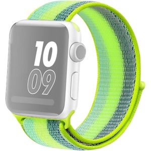 For Apple Watch Series 6 & SE & 5 & 4 44mm / 3 & 2 & 1 42mm Nylon Loop Watchband(Pollen Yellow)