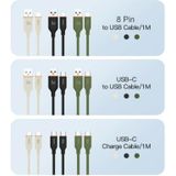 TOTU CB-6-L 15W USB naar 8-pins siliconen datakabel  lengte: 1m