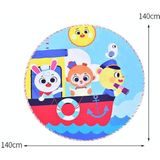 Children Cartoon Floor Mat Indoor Toy Tent Cotton Pad Crawling Mat  Diameter: 140cm  Random Styles Delivery