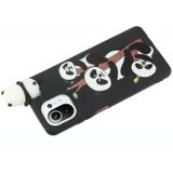 Voor Xiaomi MI 11 Schokbestendig Cartoon TPU-telefooncase (drie panda's)