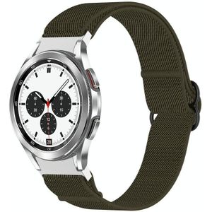 Voor Samsung Galaxy Watch 4 Classic 46 mm nylon stretch zwarte gesp horlogeband