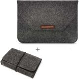 Portable Air Permeable Felt Sleeve Bag for MacBook Laptop  with Power Storage Bag  Size:13 inch(Black)