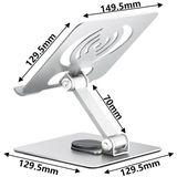 L-13 Aluminium Opvouwbare Roterende Laptop/Tablet Stand (Zilver)