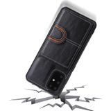For Samsung Galaxy S20 PU + TPU + PC  Shockproof Back Cover Case with Card Slot & Holder(Black)