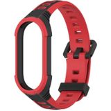 Voor Xiaomi Mi Band 8 MIJOBS Unibody tweekleurige siliconen horlogeband (zwart rood)