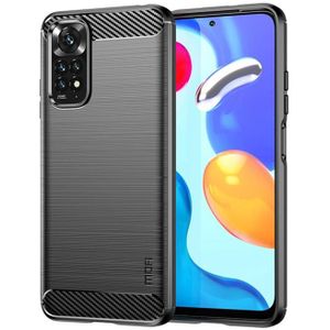 Voor Xiaomi Redmi Note 11 4G GLOBAL / OPMERKING 11S 4G MOFI Gentless Brushed Carbon Fiber TPU Case (Black)