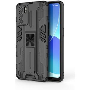 For OPPO Reno6 5G Supersonic PC + TPU Shock-proof Protective Case with Holder(Black)