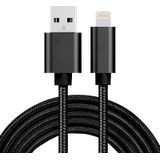 2m 3A Woven Style Metal Head 8 Pin to USB Data / Charger Cable  For iPhone XR / iPhone XS MAX / iPhone X & XS / iPhone 8 & 8 Plus / iPhone 7 & 7 Plus / iPhone 6 & 6s & 6 Plus & 6s Plus / iPad(Black)