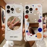 Voor iPhone 14 Pro Max Color Painted Mirror Phone Case (roze vlinder)