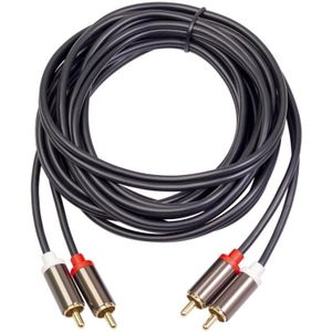 3660B 2 x RCA to 2 x RCA Gold-plated Audio Cable  Cable Length:3m(Black)