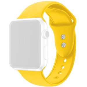 Dubbele nagel siliconen vervangende riem watchband voor Apple Watch Series 7 & 6 & se  5 & 4 44mm / 3 & 2 & 1 42mm (geel)