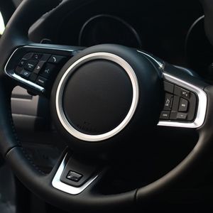 Car Auto Steering Wheel Aluminum Alloy Ring Cover Trim Sticker Decoration for Jaguar (Silver)