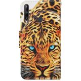 For Huawei P40 lite E Colored Drawing Pattern Horizontal Flip Leather Case with Holder & Card Slots & Wallet & Lanyard(Yellow Leopard)