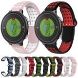 Voor Garmin Approach S6 tweekleurige geperforeerde ademende siliconen horlogeband (zwart + rood)