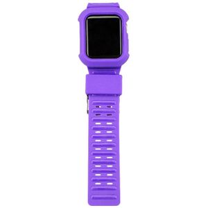 TPU + Silicone Integrated Watch Strap For Apple Watch Series 7 45mm / 6&SE&5&4 44mm / 3&2&1 42mm(Purple)